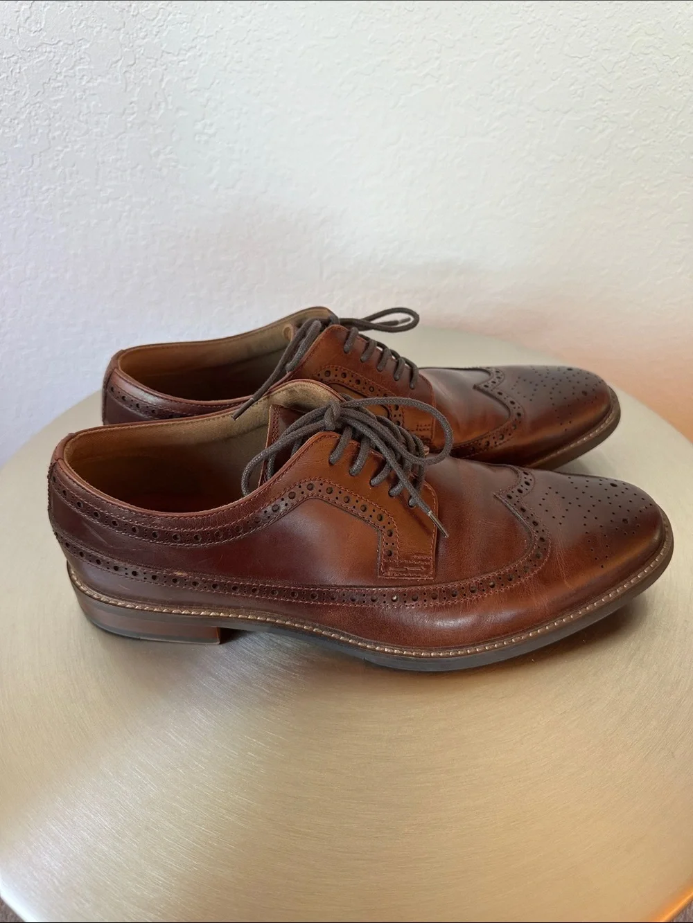 Aldo Men’s Brown Leather Brogue Oxfords Sz 11